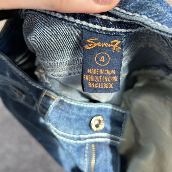 Seven7 Slightly Distressed Faded Jeans 4 - Picture 5 of 8